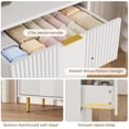 thumbnail image 6 of Fluted Dresser for Bedroom with 5 Drawers, 44.3" Tall Modern Chest of Drawers with Metal Handle, Wooden Closet Clothes Storage Organizer for Living Room, Hallway, White, 6 of 8