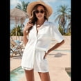 thumbnail image 4 of Traje de Baño para Mujer, Camisa de Larga con Botones y Pantalones Cortos, Conjunto de Bikini para Playa S, 4 of 8