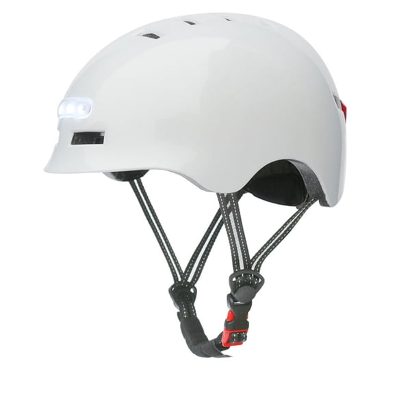 Helmet LED Bike Helmet with Light USB Rechargeable Protective Helmet with Warning Light for Balance Bike Scooter Night Cycling Rock Climbing