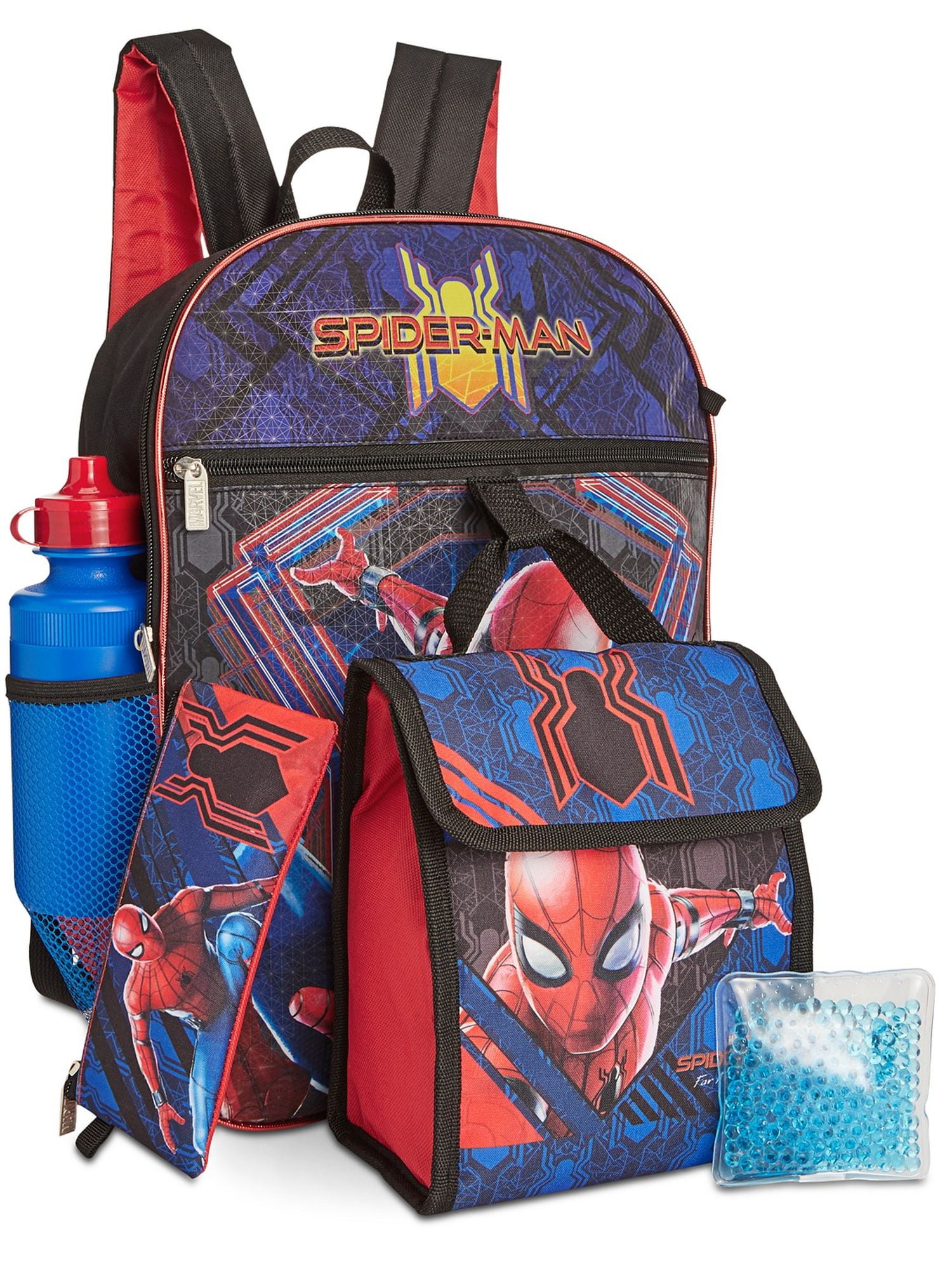 spider man 5 piece backpack