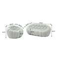thumbnail image 4 of Sodrens 79.53" Bubble Couch with Ottoman,Modern Upholstered Mesh Fabric Lazy Floor Sofa,3D Honeycomb Shape Bubble Sofa Curved Couch for Living Room,Office,Apartment,No-Assembly(Light Gray), 4 of 7