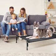 Veehoo Cooling Elevated Dog Bed, Chew Proof Dog Cot with Washable Mesh, Large, Black