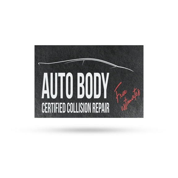 Auto Body Full Collision Repair Vinyl Decal 24 Inch x 36 Inch Weatherproof Heavy-Duty Adhesive Backing | Professional Vehicle Restoration, Paint Work | Made in USA