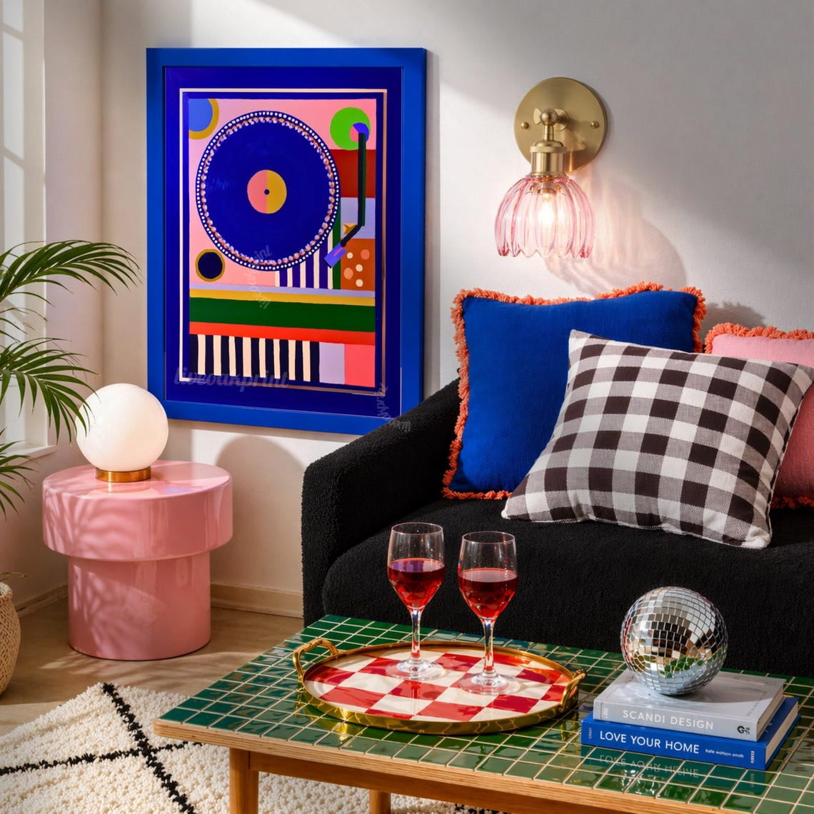 Record Player Wall Art Print Vinyl Music Retro Turntable Mid Century Music Room Studio And Home Decor