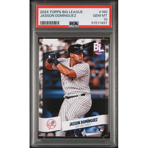 Graded 2024 Topps Big League Jasson Dominguez #160 Rookie RC Baseball Card PSA 10 Gem Mint