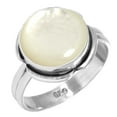 thumbnail image 1 of 925 Sterling Silver Ring For Women - Teens White Genuine Mother Of Pearl Gemstone Silver Ring Size 8 April Birthstone Silver Ring Size 8 Mothers' Day Gift For Ladies 925 Silver Gemstone Jewelry, 1 of 5
