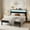 Black Oak, variant on Dayago Full Size LED Bed Frames with Charging Station and Storage Headboard, Upholstered Metal Platform Bed, Noise Free, Black