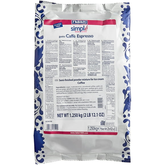 Fabbri 1.25 kg Espresso Coffee Simple One-Step Soft Serve / Frozen Dessert Mix