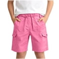 thumbnail image 3 of Boys Cargo Shorts Lightweight Elastic Waist Quick Dry Casual Summer Hiking Outdoor Camping Shorts with Pockets,Sizes 3-15, 3 of 10