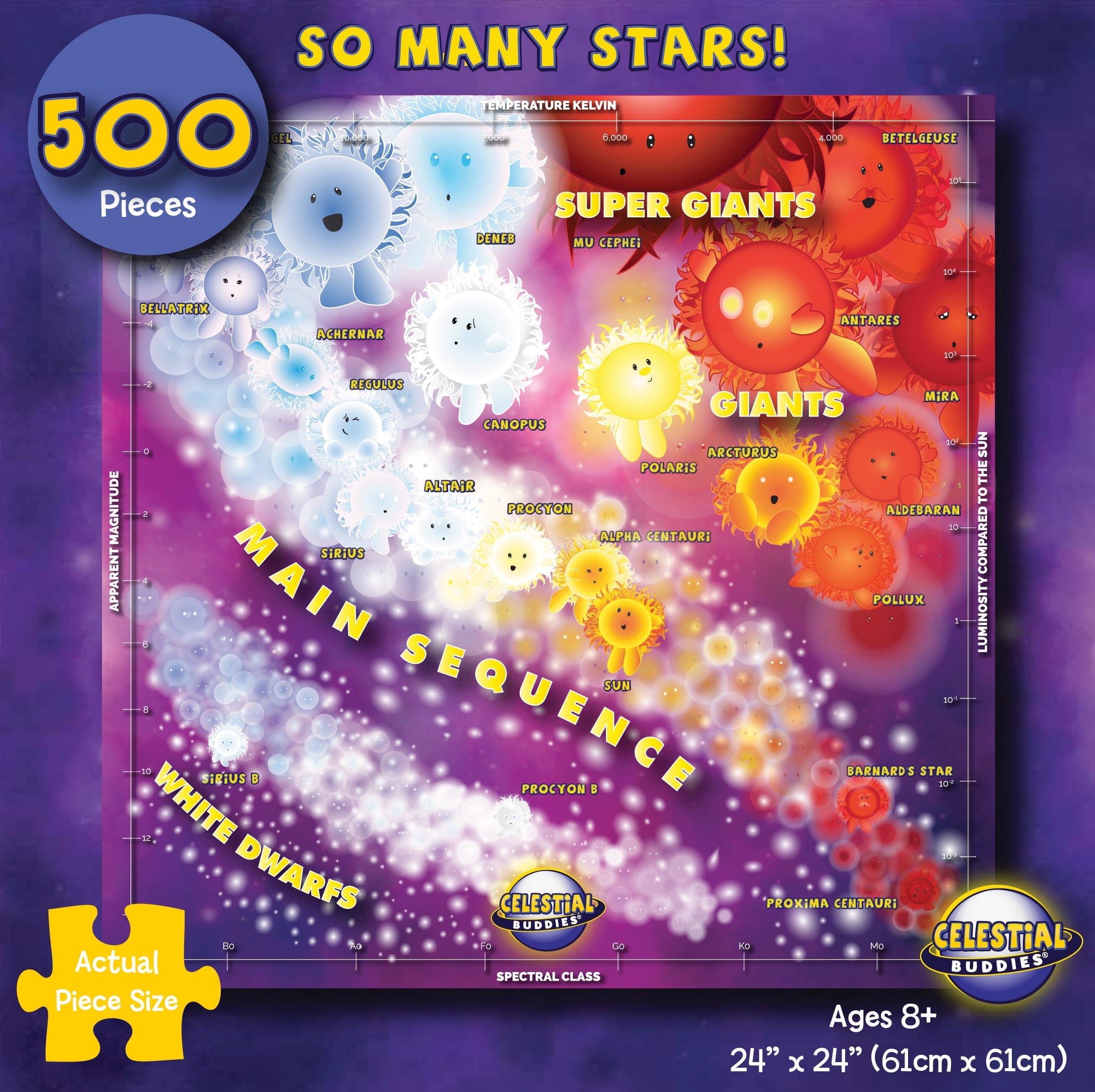 Celestial Buddies So Many Stars! 500 Piece Jigsaw Puzzle - Educational Learning & Astronomy Fun for Ages 8+