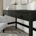 thumbnail image 5 of Martha Stewart Home Office 3 Drawer Desk with Tapered Legs in Black with Oil Rubbed Bronze Hardware, 5 of 12
