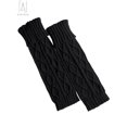 thumbnail image 3 of Gustave Women Winter Leg Warmers Cable Knit Thick Long Socks Boot Cuffs Legging Crochet Knee High Footless Socks Stocking for Girls "Black", 3 of 8