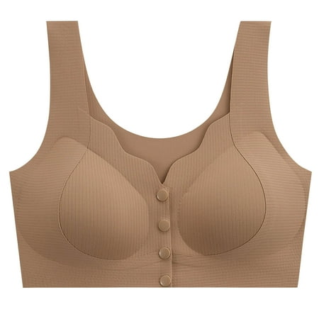 LLYWEY Comfy Bras for Women Clearance Workout Sports Bras Women Ladies Push-Up Bra Style-1179 Women s Plus Seamless Bra Feature Adult Female Bralette Sports Bras Khaki 38B