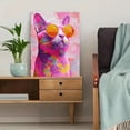 thumbnail image 5 of Qisvanset Colorful Cat With Sunglasses Canvas Print 15.75x11.81 Inches, 5 of 8