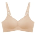 thumbnail image 1 of Soutien-gorge Sans Fil Soutien-Gorge Sans Couture pour Femmes Soutien-Gorge Super Confortable Soutien-Gorge à Col en V Réglable Invisible - Ton de Peau, 1 of 5