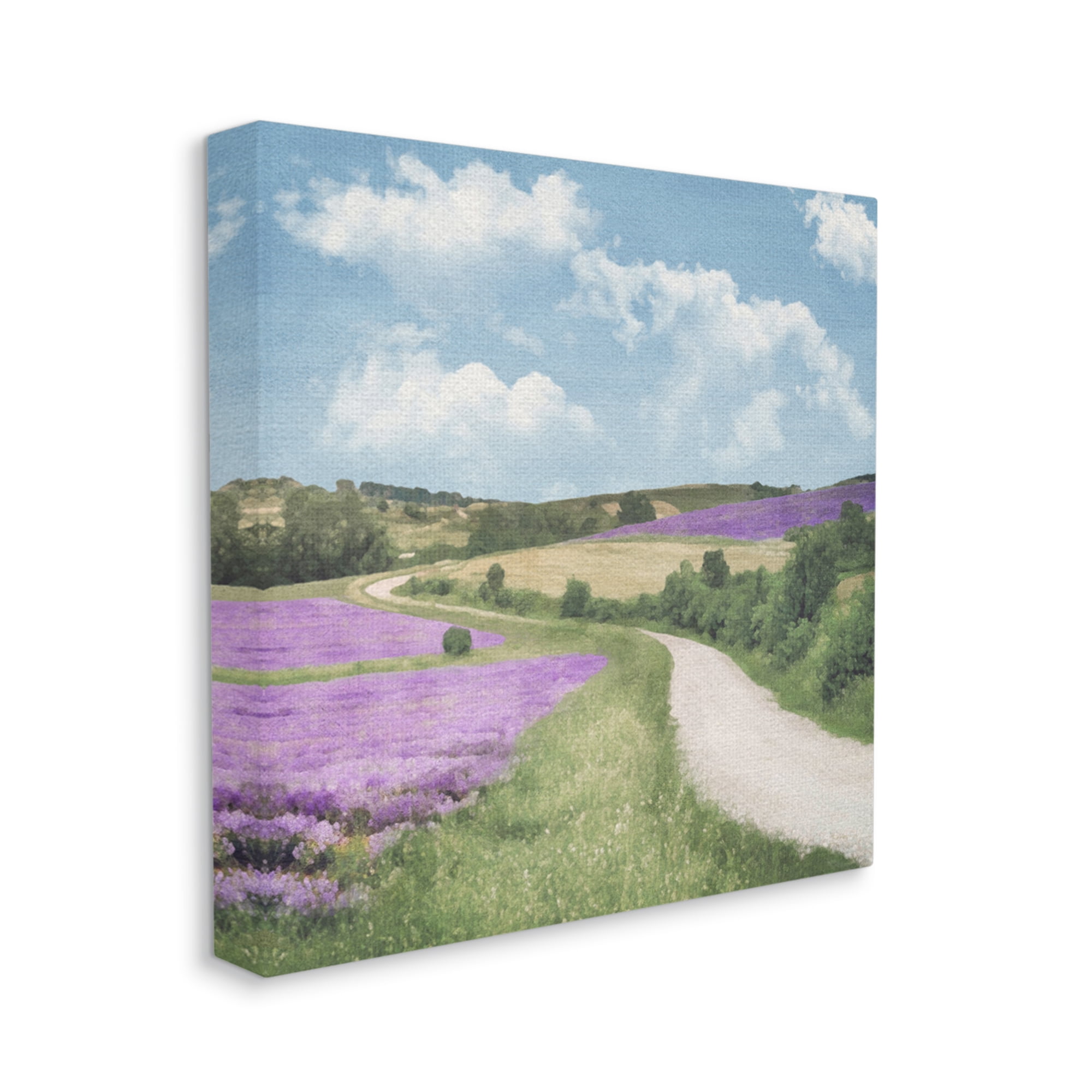 Stupell Industries Path in Lavender Field Nature Painting Gallery Wrapped Canvas Print Wall Art, 24 x 24