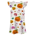 thumbnail image 5 of HNMKIU Halloween for Girls Flutter Sleeve Nightgown Summer Casual Cartoon Digital Print Dress White - 6-7 Years, 5 of 5