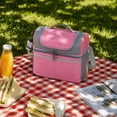 thumbnail image 5 of Portable Lunch Cooler Bag Insulated Lunch Box Tote With Strap Handle Thermal Food Storage Organizer Office Travel Picnic Camping Outdoor Reusable Meal Carrier Storage Bag, 5 of 7