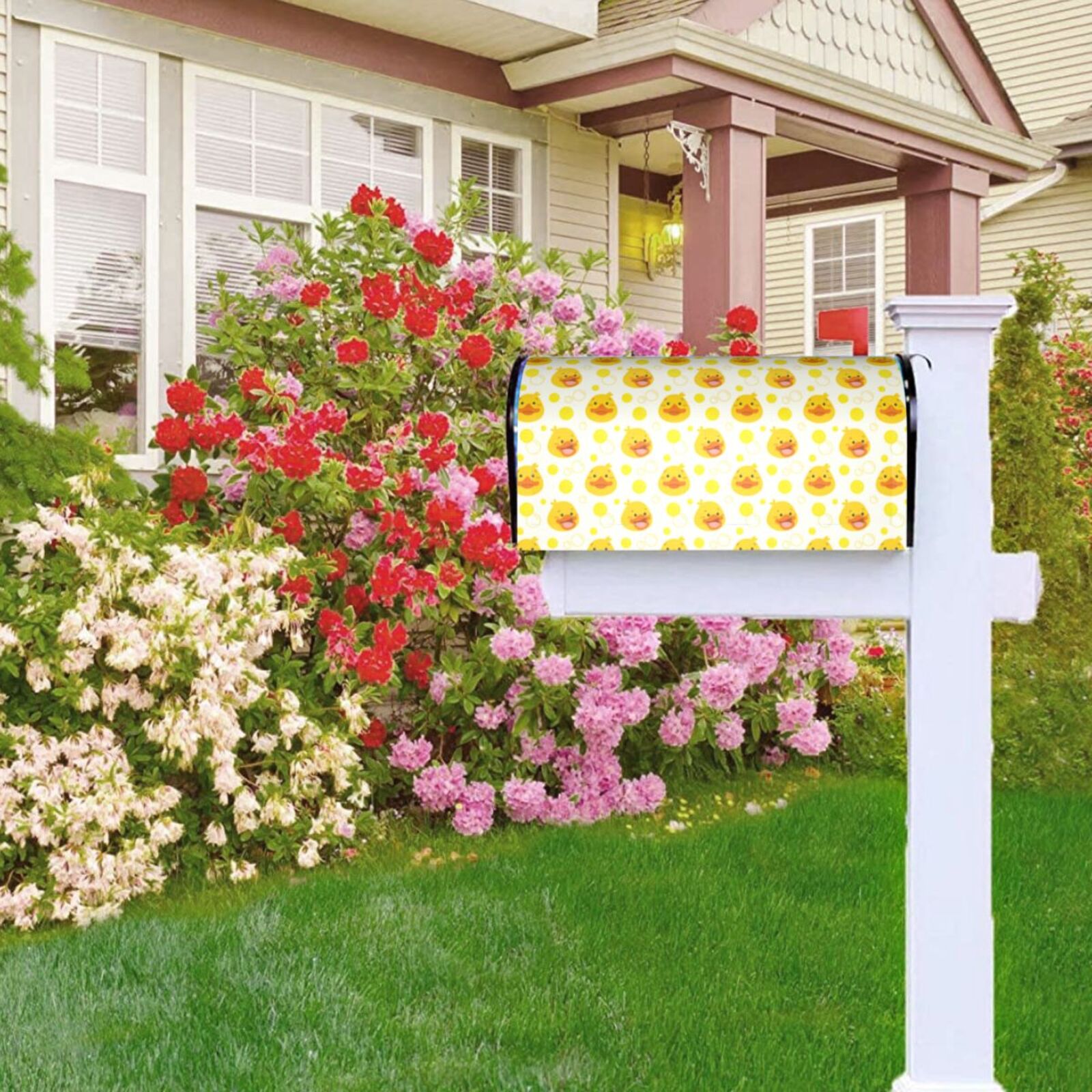 Logiee Ducky Cartoon Print Post Letter Box Wrap Decor, Mailbox Cover Suitable for Standard Mailbox and Large Size Mailbox,Outdoor Yard Decoration-21x18 in