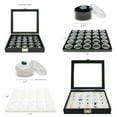 thumbnail image 4 of Novel Box Half-Size Glass Top Black Leatherette Jewelry Display Case + 25 Count Jar Insert Tray, 4 of 4
