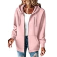 thumbnail image 6 of Zip Up Hoodies Womens Oversized Soft Comfy Layering Athletic Sweatshirts with Pockets Casual Track Jacket Drawstring Long Sleeve Sweatshirt, 6 of 7