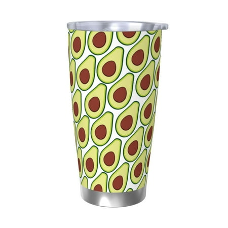 

Zeuib Avocado Printed 20oz Stainless Steel Insulated Car Cup Stainless Steel Thermal Cup Vacuum Insulated Leak-proof Travel Mug Cup-Without Straw