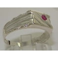 thumbnail image 4 of LBG 925 Sterling Silver Natural Ruby Mens Signet Ring - Size 7.25, 4 of 6