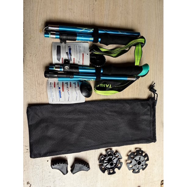 Bolsa de doble raíz para bastones de trekking plegables Manual en inglés Bandeja para nieve extragrande estándar con forma de herradura