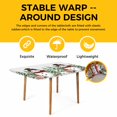 thumbnail image 4 of Grey Christmas Table Cloths for 5 Foot Rectangle Tables, Snowman Xmas Trees Snowflake Birds Watercolor Patio Waterproof Elastic Fitted Tablecloths, Washable Rectangular Table Cover for Camping, 4 of 8