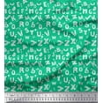 thumbnail image 1 of Soimoi Green Rayon Fabric Alphabet Text Print Fabric by the Yard 58 Inch Wide, 1 of 3