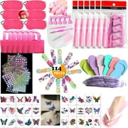 114PCS Girls Rose Red Spa Party Supplies Favors Kids Spa Experience Pedicure Sets
