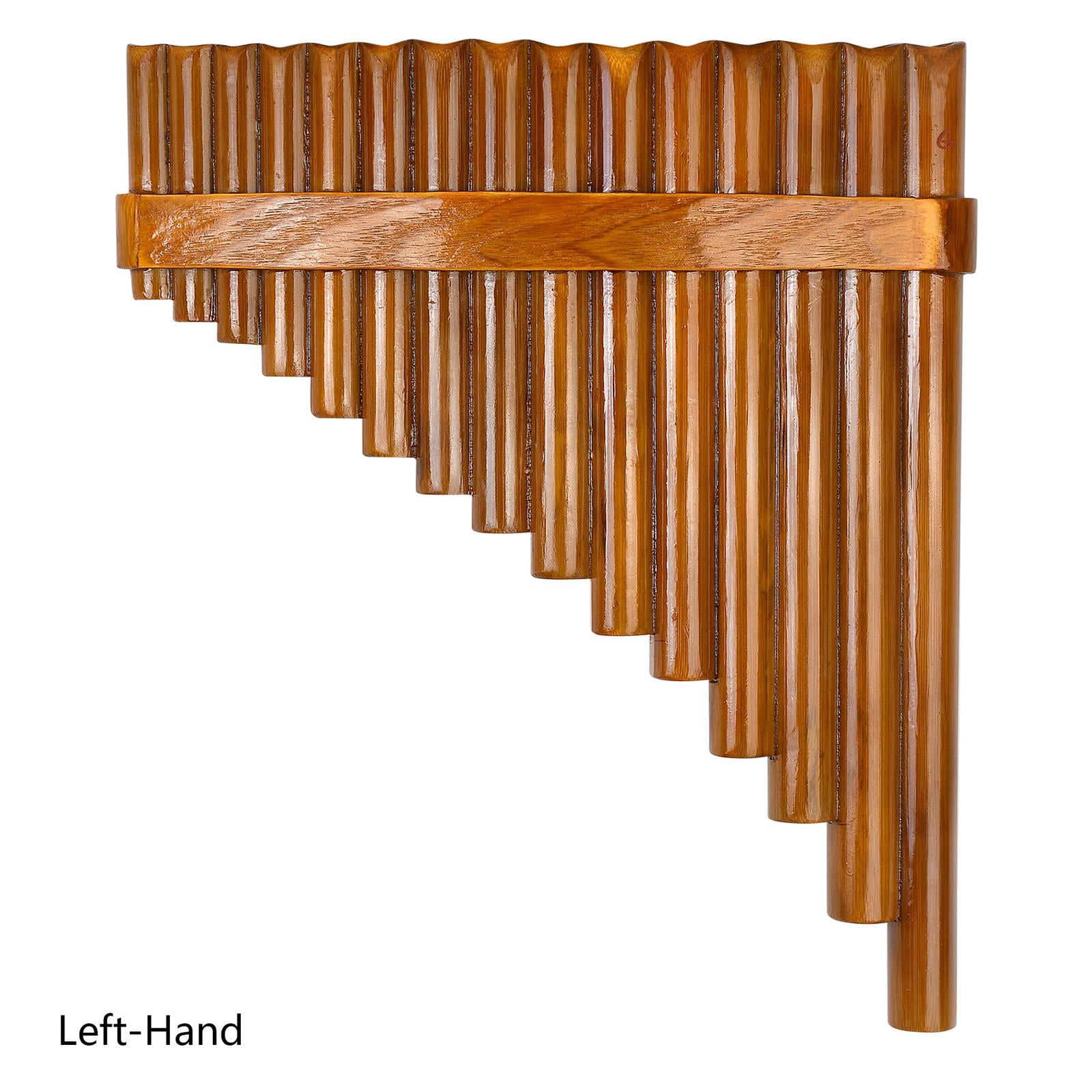 Pan Pipes Flute key 1 Set Woodwind Smooth Curved Handmade Polished Chinese Natural Peruvian Bamboo Flute Set Flute for Practice Right-Hand