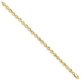 thumbnail image 2 of Real 14kt Yellow Gold Polished Diamond-cut Leaf 7 inch Chain Bracelet; 7 inch; for Adults and Teens; for Women and Men, 2 of 3