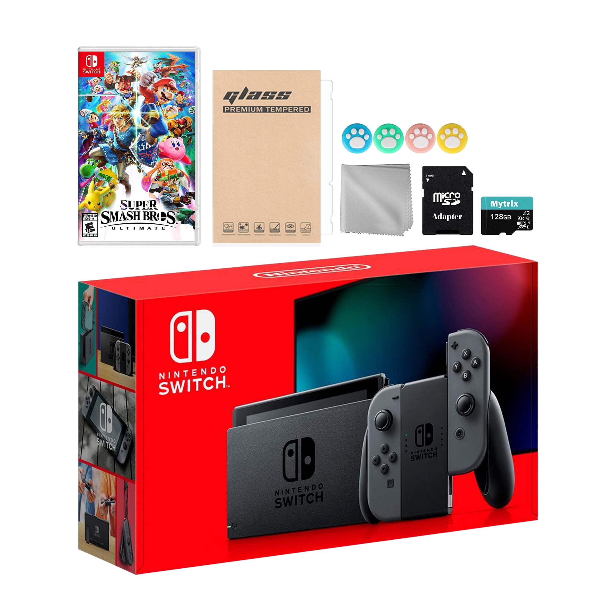 Nintendo Gray Console Set, Bundle With Super Smash Bros. Ultimate And Mytrix Accessories - Walmart.com