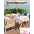 thumbnail image 5 of Outdoor Tablecloth with Umbrella Hole for Patio/Picnic/Party/Camping, Pink Coastal Waterproof Table Cloth Rectangle Table Cover Washable, Summer Ocean Coral Jellyfish Seahorse Starfish (60"x 102"), 5 of 8