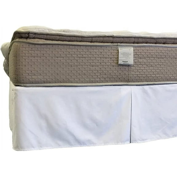 Alive Pixels Bed Skirt King White Solid Egyptian Cotton 1000TC (CalKing)