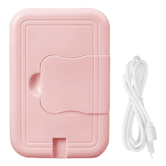 Compact Baby Wet Warmer Thermal Warm Wet Tissue Heating Box for Travel Pink