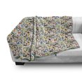 thumbnail image 3 of Tropical Soft Flannel Fleece Throw Blanket, Animals from Exotic South America Armadillo Sloth Anteater Capybara Seal Toucan, Cozy Plush for Indoor and Outdoor Use, 70" x 90", Multicolor, by Ambesonne, 3 of 6
