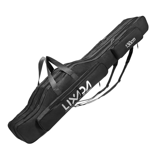 Pole Pack Bolsa de pesca de tres capas de 130 cm / 150 cm, herramienta de aparejo de carrete de caña Lixada Pole Pack