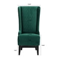 thumbnail image 2 of Retro Wing Back King Throne Chair, High Back Armless Dining Chair with Curved Backrest and Birch Legs, Fabric Upholstered Accent Chair Side Chair for Living Room Dining Room Bedroom, Retro Green, 2 of 7