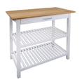 thumbnail image 1 of Isla de cocina casual para el hogar con tapa americana lisa blanca, 1 of 9