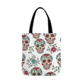 thumbnail image 2 of ASHLEIGH Sugar Skull Day of Dead Reusable Grocery Bags Shopping Bag Canvas Tote Bag Shoulder Bag, 2 of 3