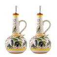 thumbnail image 6 of Blarkrus Ceramic Olive Oil Dispenser Bottle 25oz,Dective Stoneware Olive Oil Cruet for Kitchen with Stainl Stl Spout,Hand Painted Olive Ceramic Bottle,for Stge Oil, Vinegar, Coff, 6 of 8