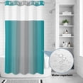 thumbnail image 2 of No Hook Shower Curtain, Teal Grey Ombre Shower Curtains for Bathroom with See Through Top Window, Gradient Contemporary Abstract Art Waterproof & Washable Bath Curtain Small Stall 36"x78", 2 of 9