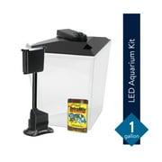 Aqua Culture One Gallon Aquarium Starter Kit with LED Light and Internal Power Filter, Ideal for a Variety of Tropical Fish