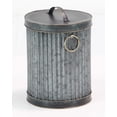 thumbnail image 3 of Decmode Industrial Dark Gray Corrugated Metal Trash Cans With Lid, Dark Gray - Set of 2, 3 of 4