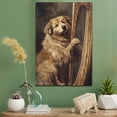 thumbnail image 2 of Bouvierdes Flandres Cute Dog Harp Stretched Canvas Size 8x12 – Retro Bouvierdes Flandres Dog Batter in Action With Harp for Themed Living Room, 2 of 5
