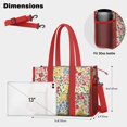 thumbnail image 5 of Teacher Tote Bag,Pioneer Flower Floral Print Pattern Teacher Utility Tote Bag,Large Work Tote Bags for Women with Multiple Pockets,Top Zipper Closure,13.8x10.6x6.7 Inch, 5 of 5