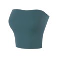 thumbnail image 2 of A2Y Women's Basic Sexy Cute Tube Strapless Cotton Tank Top Dusk Teal S, 2 of 4
