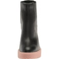 thumbnail image 2 of Dolce Vita Caster H2O Black/Pink Leather Pull On Block Heel Fashion Ankle Boots (Black/Pink Leather, 9), 2 of 6